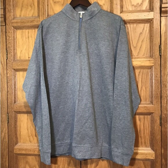 Peter Millar Quarter Zip Pullover Mens XL Gray Modal Blend L Sleeve Golf Sweater - Picture 2 of 9